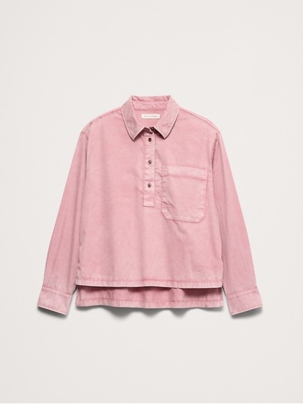 Banana Republic OVERSIZED COTTON TWILL POPOVER SHIRT Size L NWT